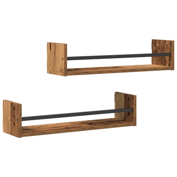 vidaXL Seinariiul 2 tk Vana puit 60 x 16 x 14 cm