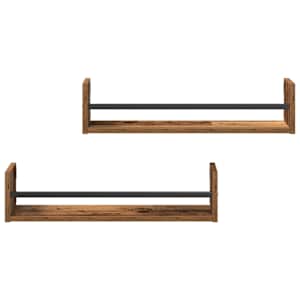 Nástěnná polička Nástěnný 2 pcs Staré dřevo 60 x 16 x 14 cm - obrázek 6