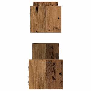 Nástěnná polička Nástěnný 2 pcs Staré dřevo 60 x 16 x 14 cm - obrázek 7