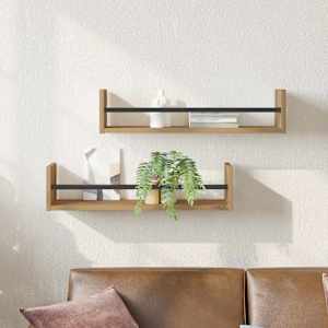Nástěnná polička Nástěnný 2 pcs Artisanový dub 60 x 16 x 14 cm - obrázek 1