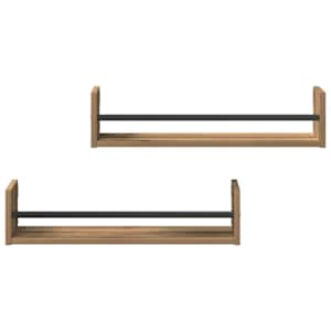 Nástěnná polička Nástěnný 2 pcs Artisanový dub 60 x 16 x 14 cm - obrázek 5