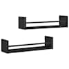 vidaXL Seinariiul 2 tk Must tamm 60 x 16 x 14 cm