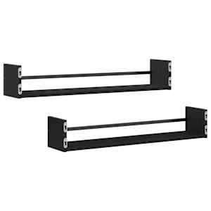 Nástěnná polička Nástěnný 2 pcs Černý dub 80 x 16 x 14 cm - obrázek 5