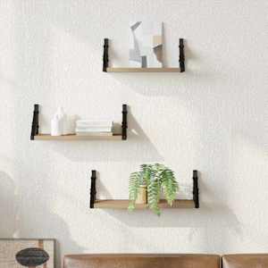 Stenska polica Namestitev na steno 3 pcs Dimni hrast