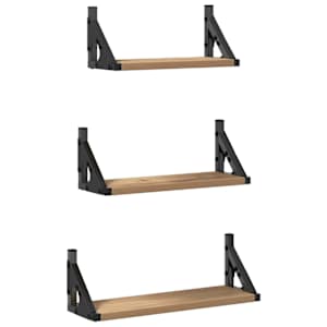 vidaXL Seinariiul 3 tk Suitsu tamm 37 x 12 x 13 cm