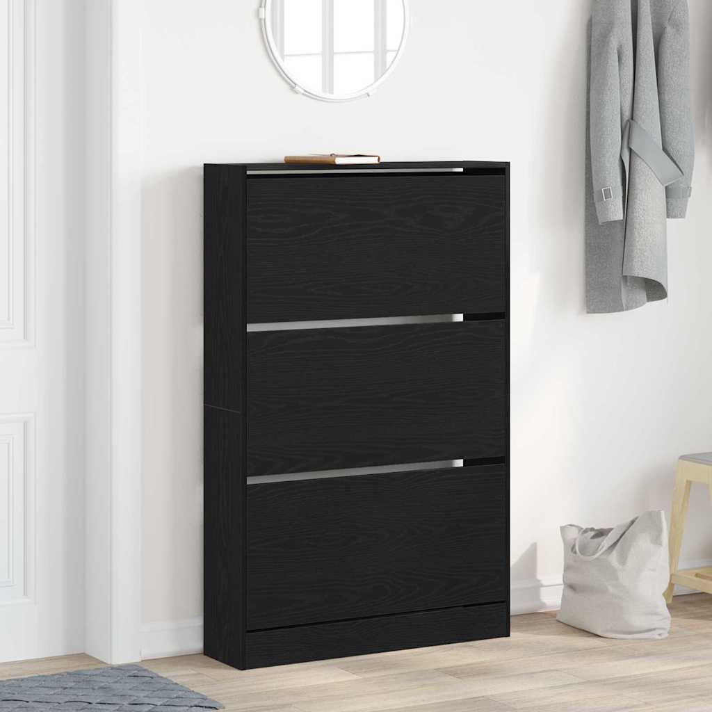 Kabinet na topánky Čierna Dub 80x21x125,5 cm Zložené drevo 869104
