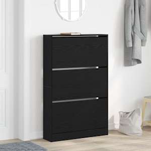Skříň na obuv Černý dub 80 x 21 x 125,5 cm kompozitní dřevo - obrázek 1