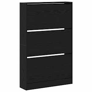 vidaXL Kinga kapp 80 x 21 x 125,5 cm Tehispuit Must tamm