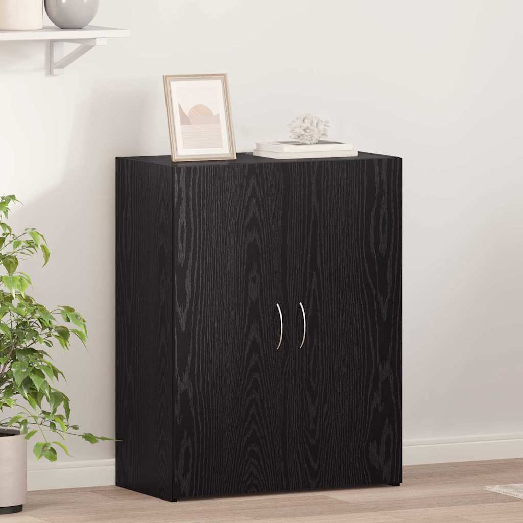 Armario de oficina - Roble negro, 60 x 32 x 77.5 cm, fabricado con madera de calidad