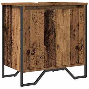 vidaXL Vannitoa kraanikausi kapp Vana puit 60 x 35 x 60 cm Tehispuit