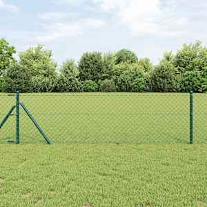 Plot z řetězových odkazů 10 x 0,4 m Ocel Zelená - obrázek 1