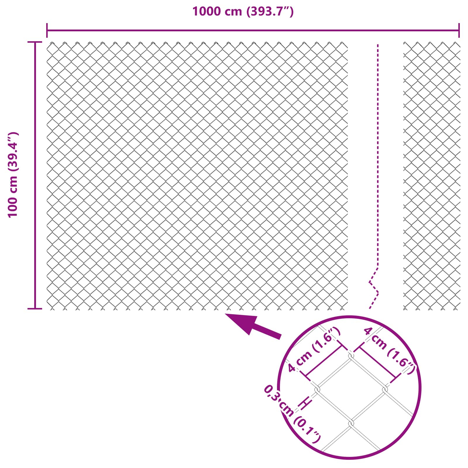 Kæde Hegn Grå 1x10 m Stål 3 8721158942548 wbg
