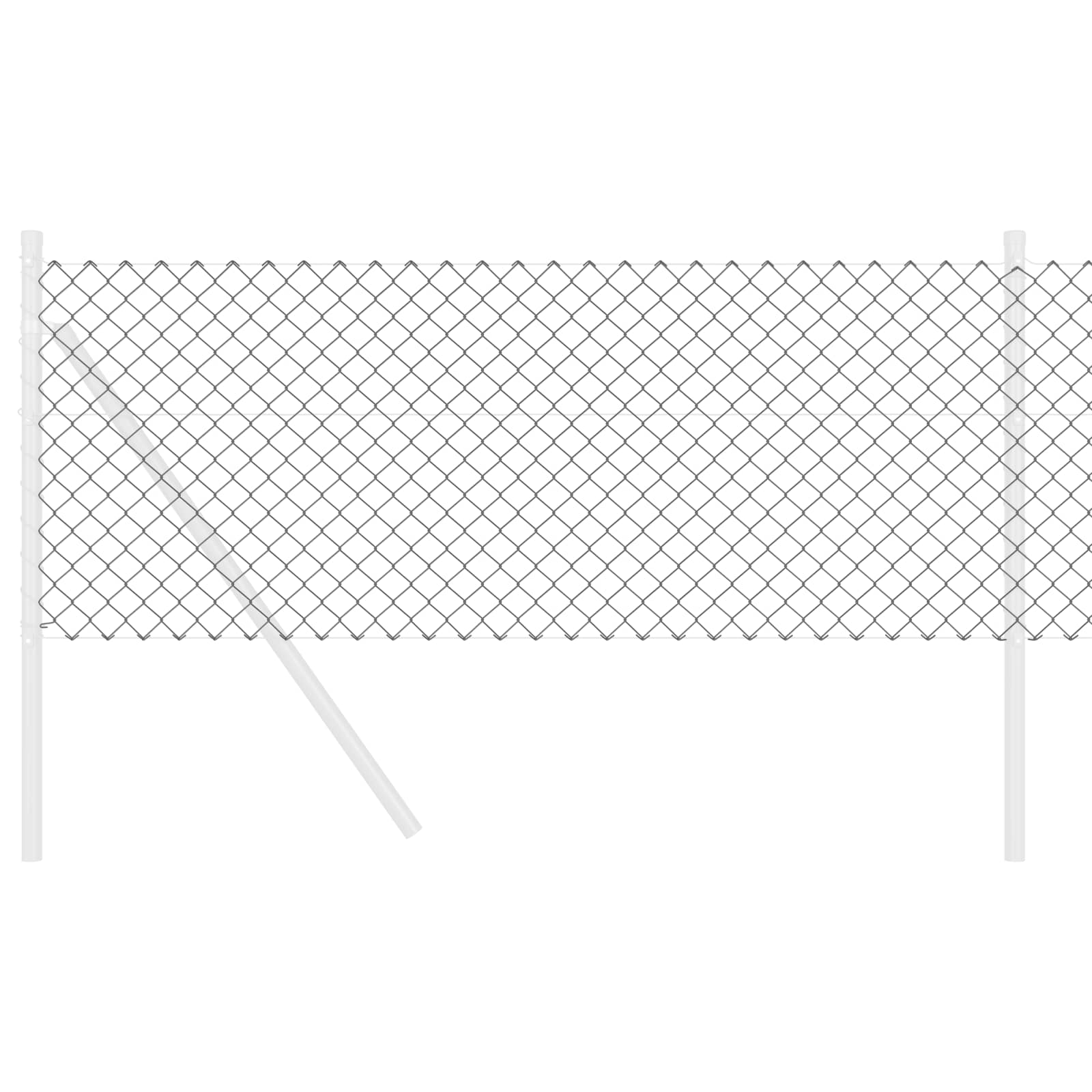 Thumbnail - vidaXL Kettenzaun Grau 25 x 0,8 m Stahl