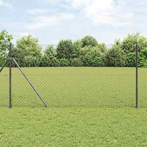 Plot z řetězových odkazů 25 x 1,4 m Ocel Šedá - obrázek 1
