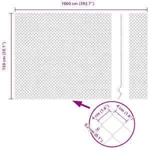 Plot z řetězových odkazů 10 x 1,5 m Pozinkovaná ocel Stříbrná - obrázek 8