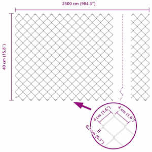 Plot z řetězových odkazů 25 x 0,4 m Pozinkovaná ocel Stříbrná - obrázek 9