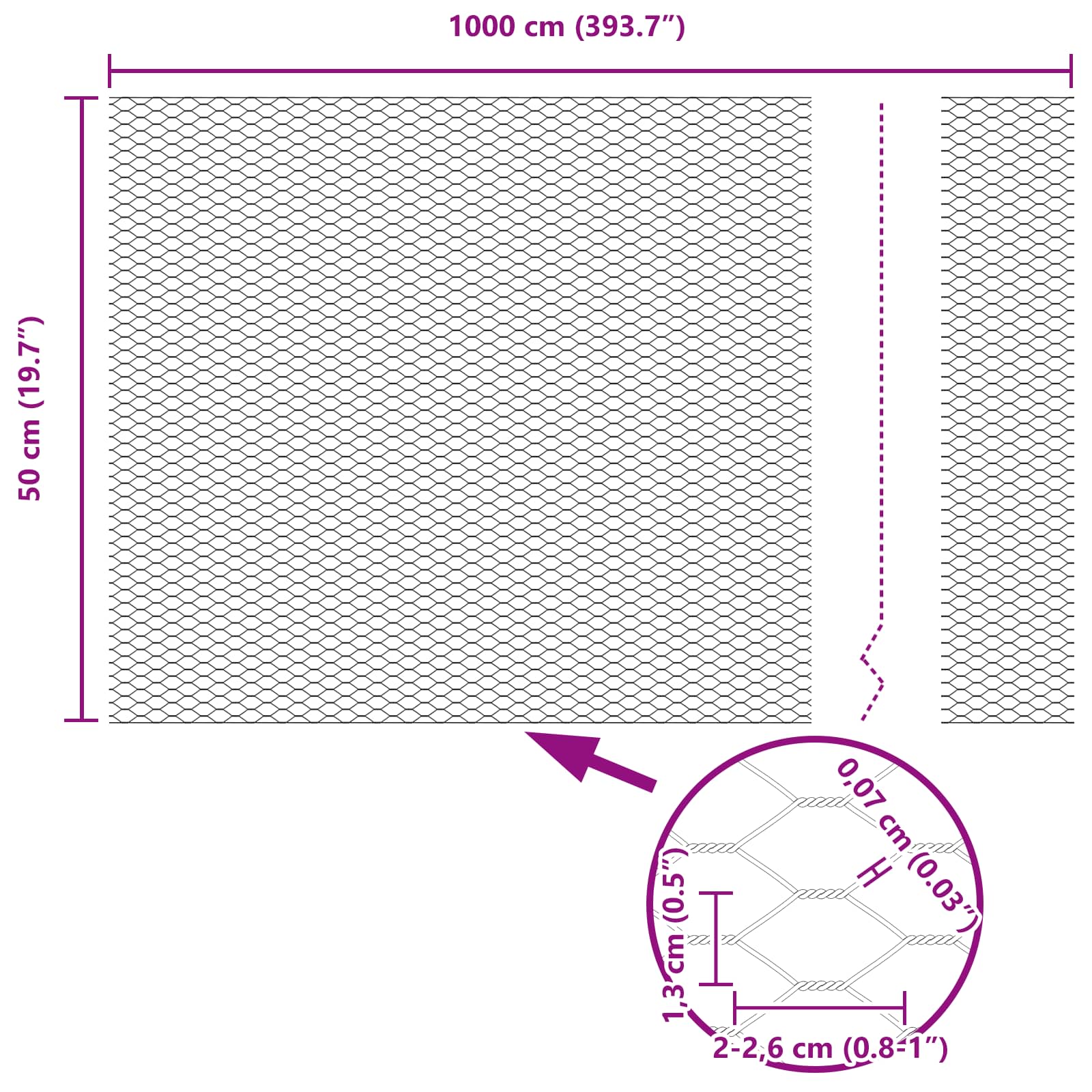 Hexagonhegn Grøn 0.5x10 m Stål 3 8721158943170 wbg
