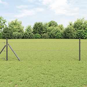 Šesterokotna ograja Siva 0,8 x 10 m PVC