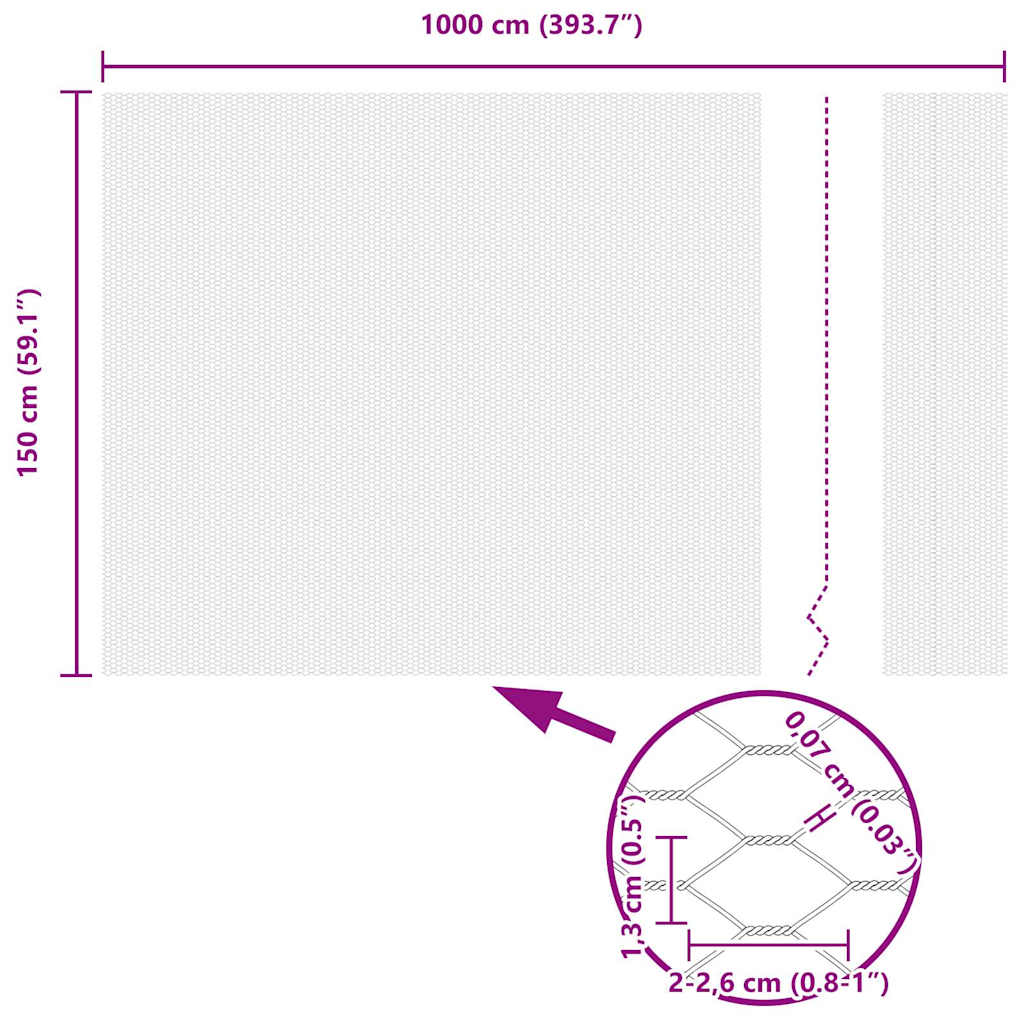 Šesterokotna ograja Siva 1,5 x 10 m PVC - slika 9