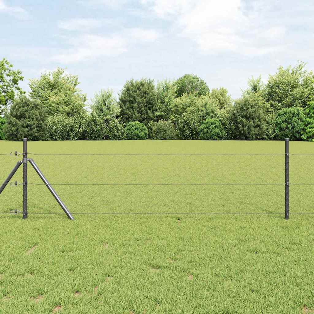 Šesťuholníkový plot sivý Sivá 1.4 x 25 m Oceľ 42005544