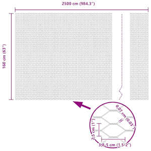 Hexagonální oplocení Šedá 1,6 x 25 m PVC - obrázek 9