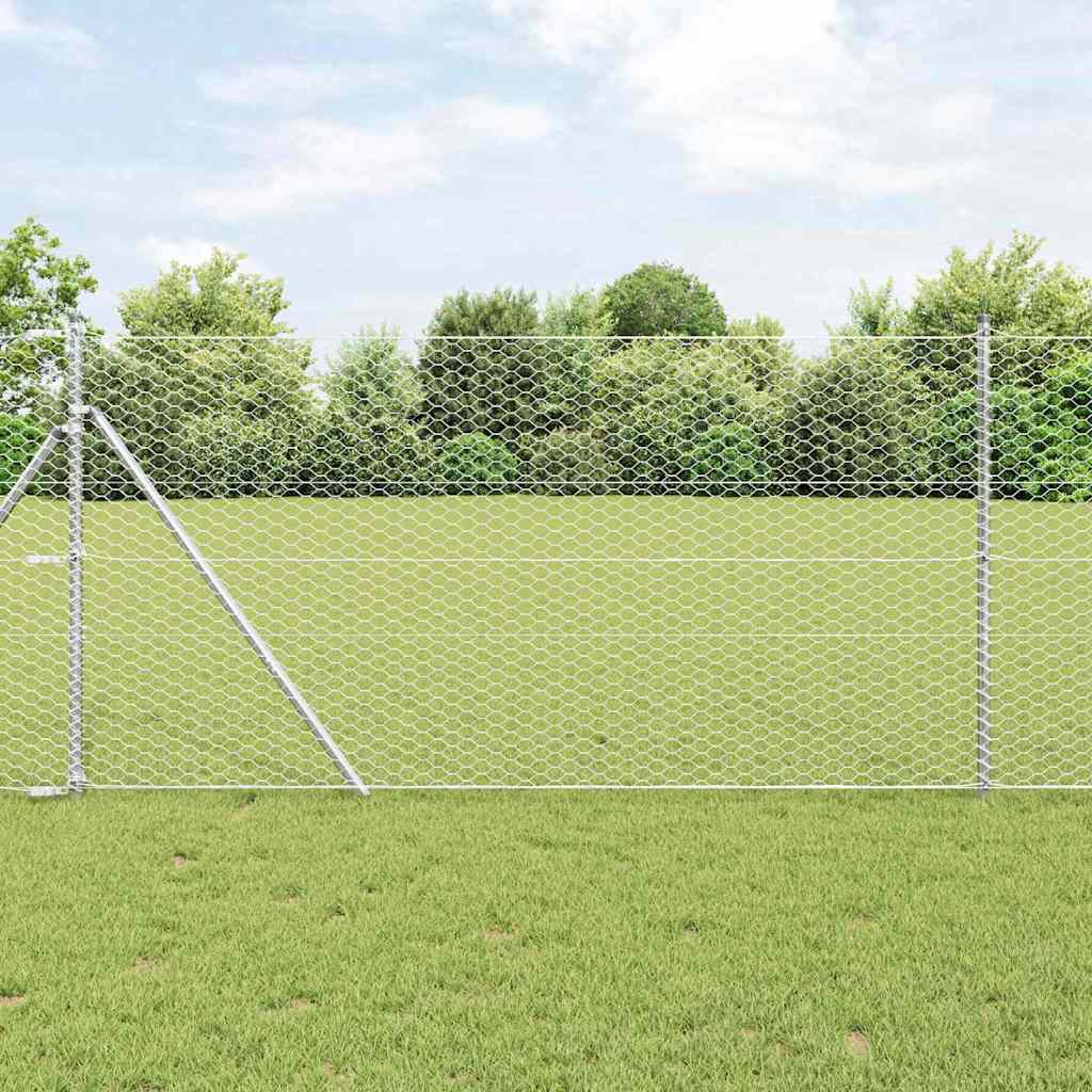 Šesťuholníkový plot sivý Strieborná 1.4 x 25 m Pozinkovaná oceľ 42005692