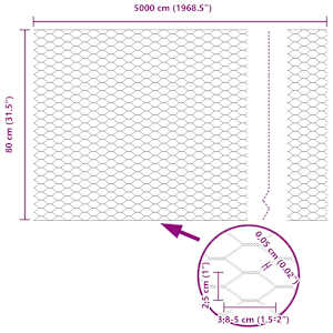 Hexagonální oplocení Stříbrná 0,8 x 50 m Pozinkovaná ocel - obrázek 9