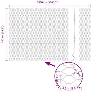 Hexagonální oplocení Stříbrná 1,5 x 50 m Pozinkovaná ocel - obrázek 9