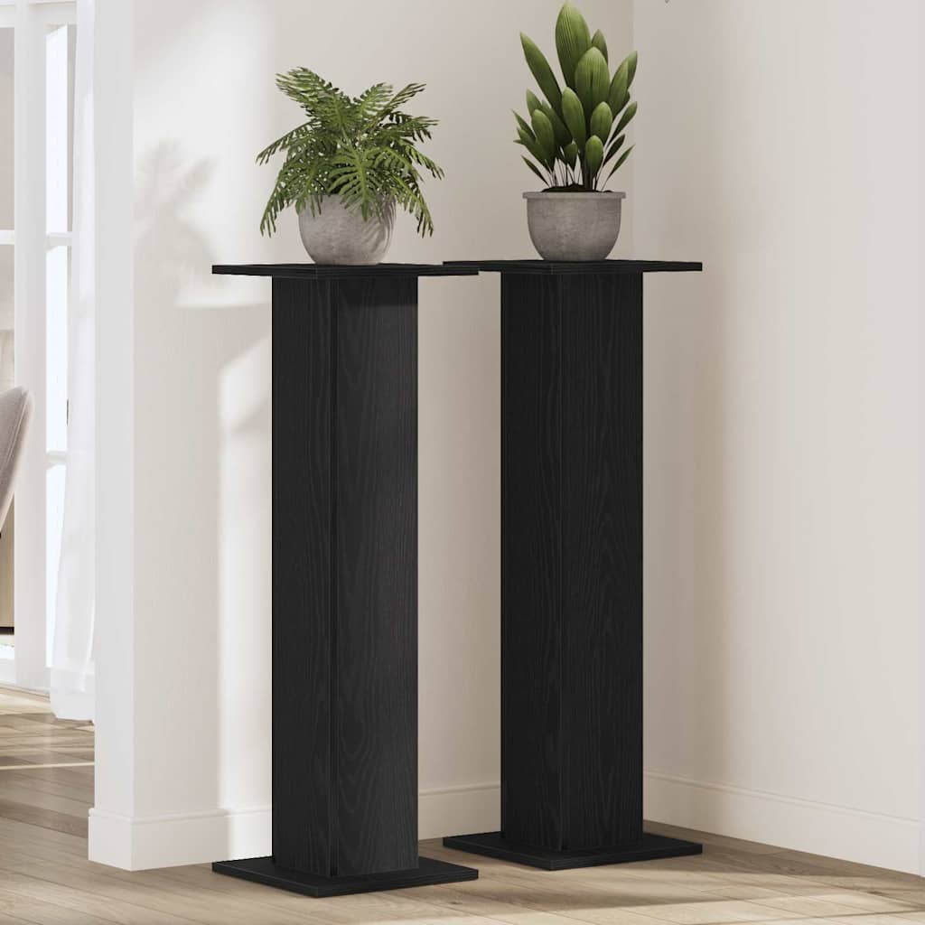 Support de plante vidaXL 2 pcs Chêne noir 30x30x95 cm Bois d'ingénierie
