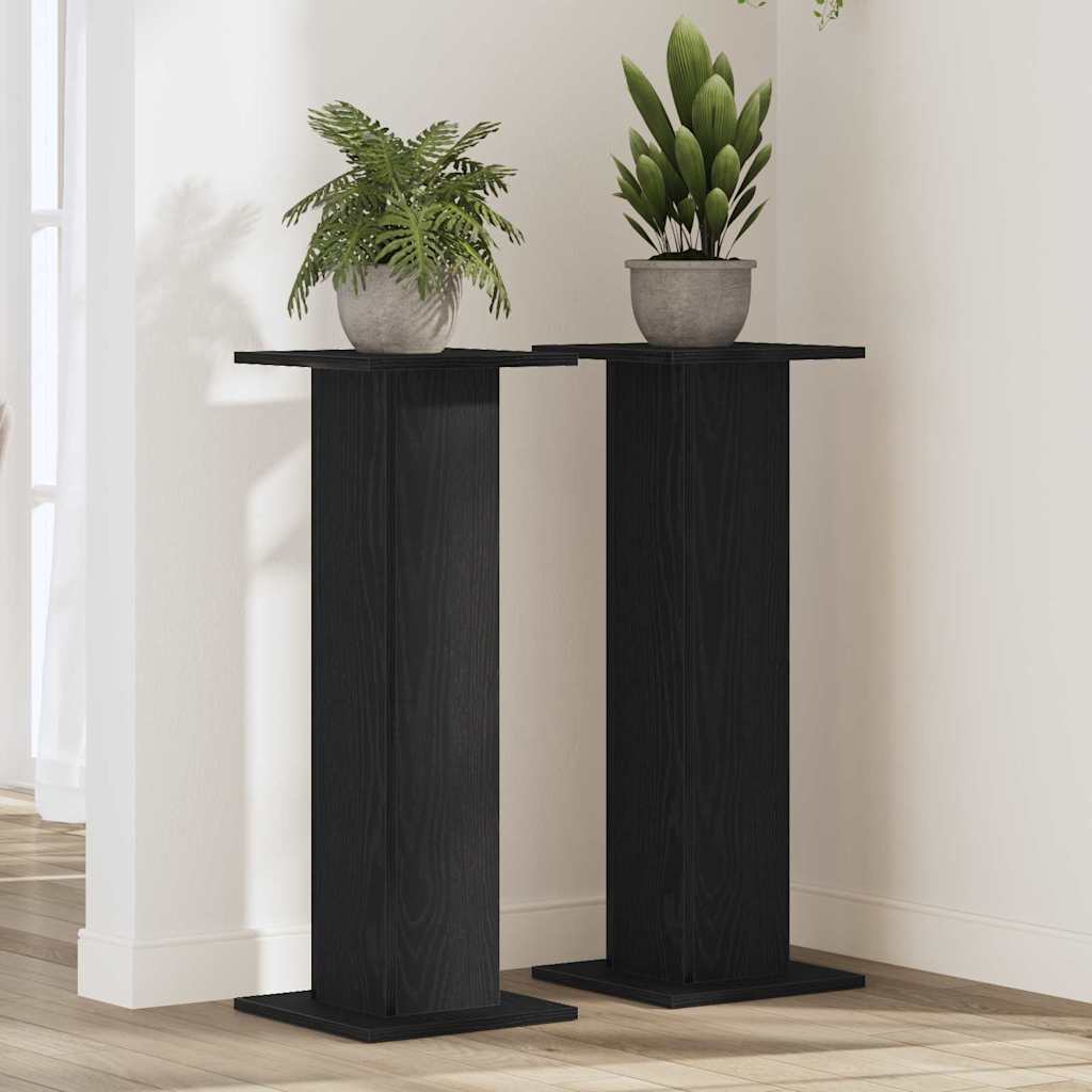 Support de plante vidaXL 2 pcs Chêne noir 30x30x80 cm Bois d'ingénierie