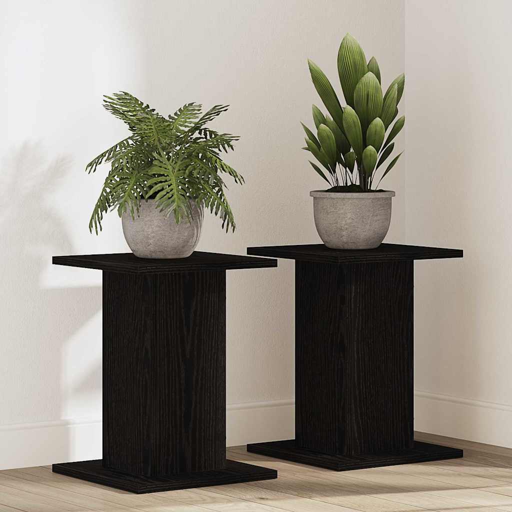 Support de plante vidaXL 2 pcs Chêne noir 30x30x40 cm Bois reconstitué