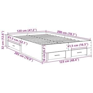 Rám postele se zásuvkou Hnědá 120 x 200 cm kompozitní dřevo - obrázek 11