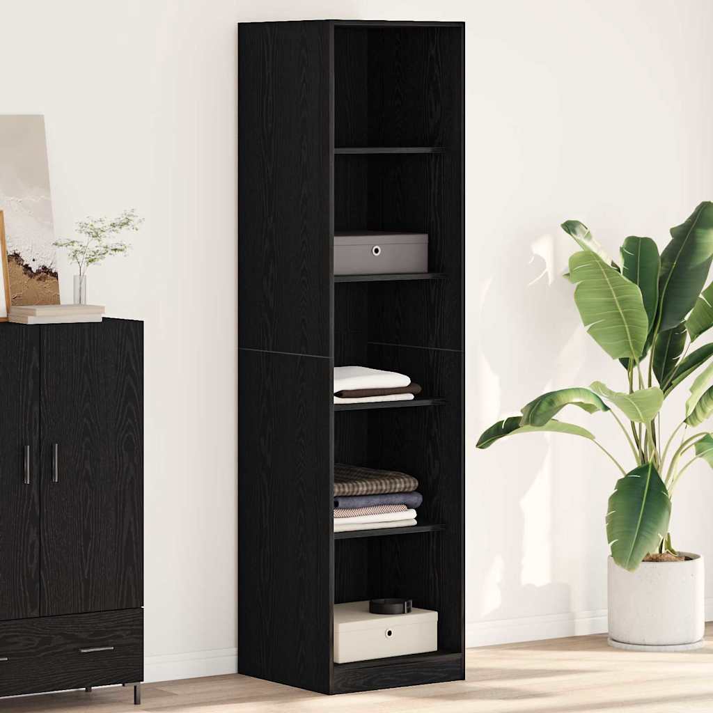 Garderobe Sort Eg 50x50x200 cm Træ