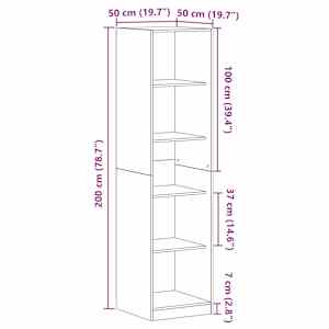 Šatní skříň Černý dub 50 x 50 x 200 cm Kompozitní dřevo - obrázek 10