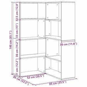 Šatní skříň 2 pcs Černý dub 85 x 85 x 140 cm kompozitní dřevo - obrázek 10