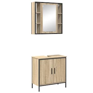 vidaXL Vannitoa m&ouml;&ouml;bleset 2 tk Pruun 60 x 30 x 60 cm Tehispuit