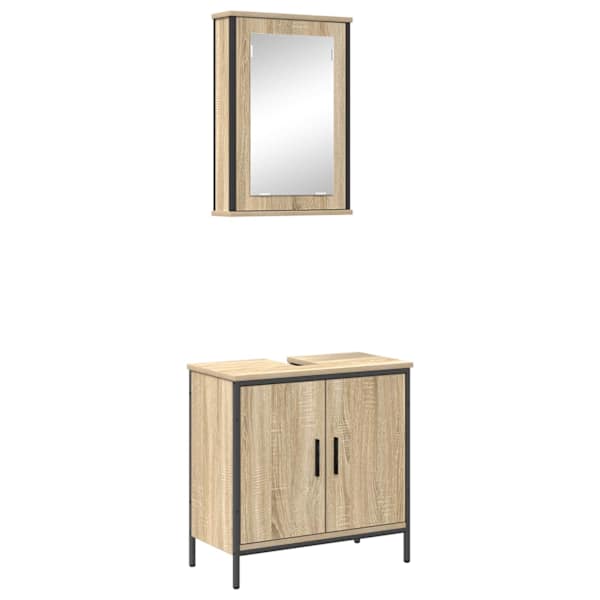 vidaXL Vannitoa m&ouml;&ouml;bleset 2 tk Pruun 60 x 30 x 60 cm Tehispuit