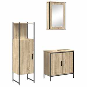 vidaXL Vannitoa m&ouml;&ouml;bleset 3 tk Pruun 60 x 30 x 60 cm Tehispuit
