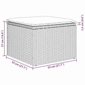 Zunanji kavč z blazino 5 pcs Bež poli ratan - slika 10