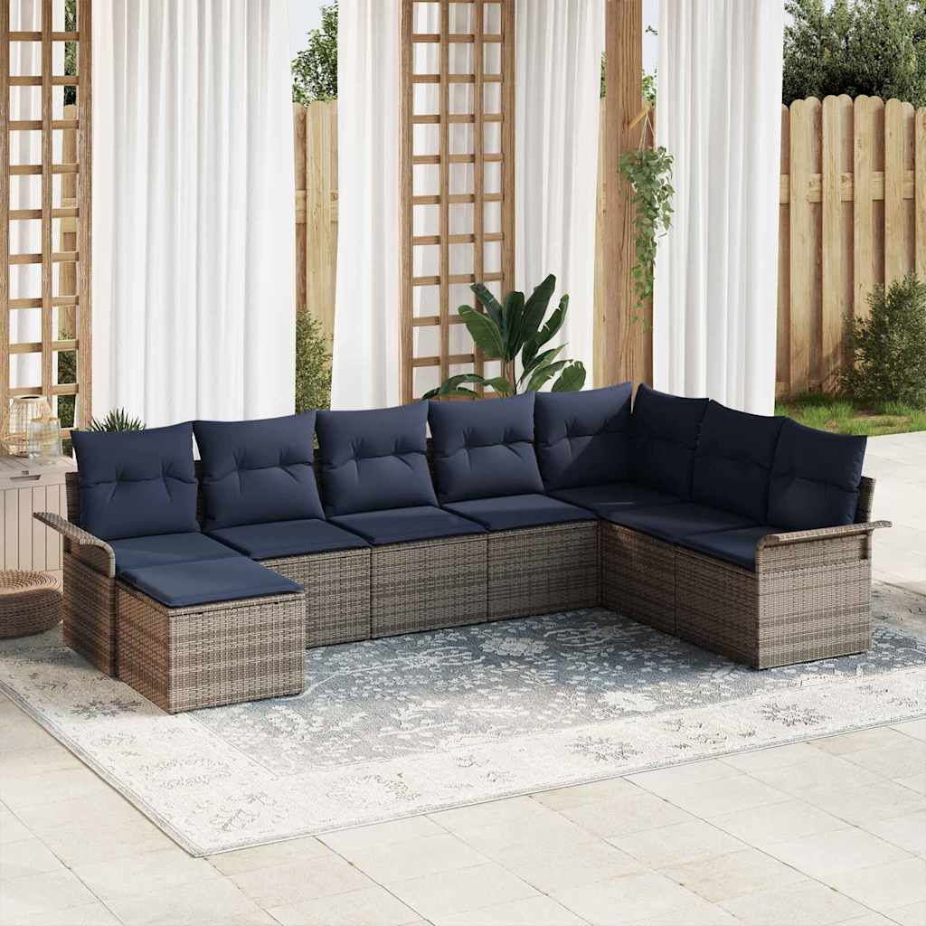 Garden Sofa Set with Cushion Poly Rattan Outdoor Patio Furniture Modern vidaXL - Picture 19 of 24