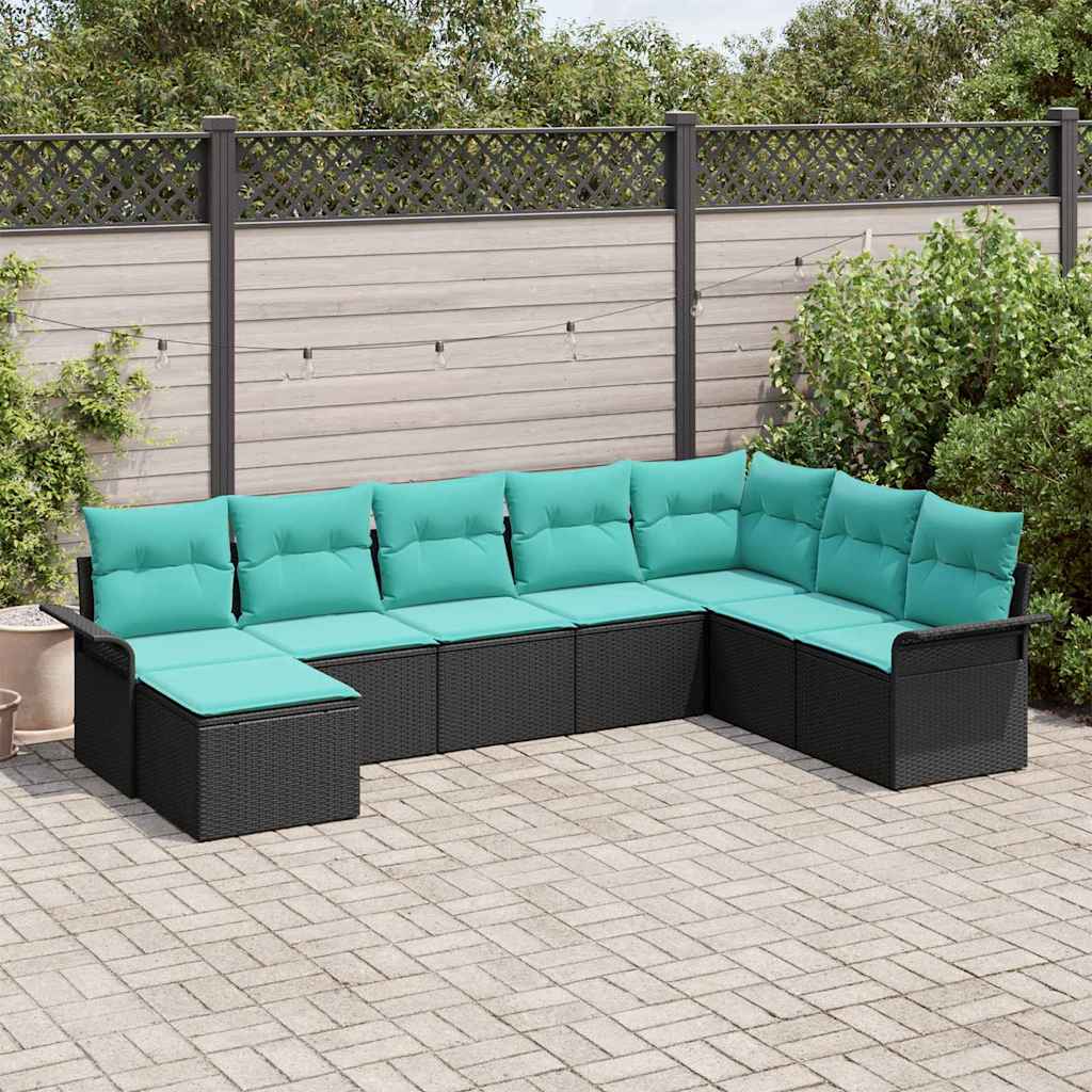 Garden Sofa Set with Cushion Poly Rattan Outdoor Patio Furniture Modern vidaXL - Picture 5 of 24