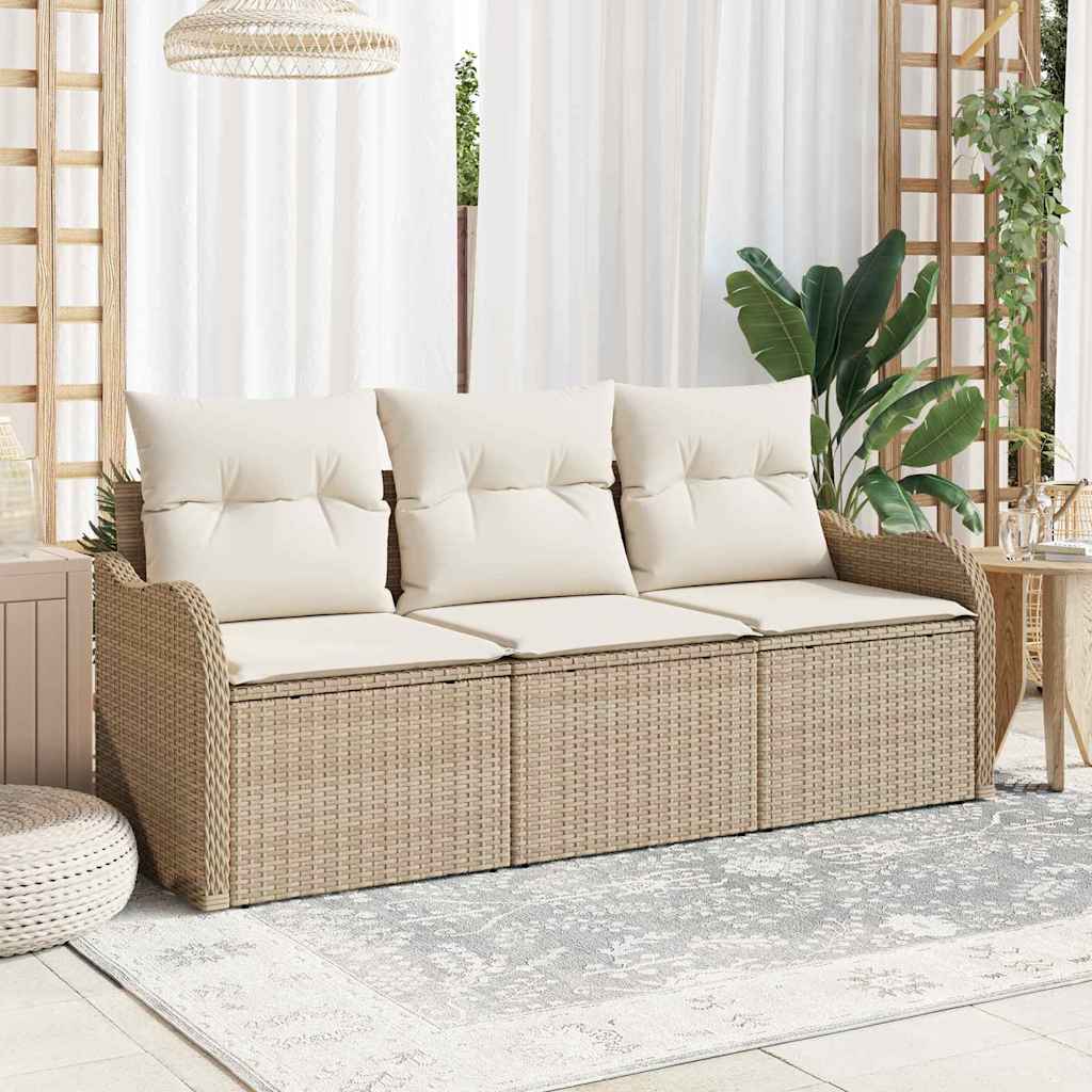 3-osaline Aia Sohva Komplekt Padjadega Beež Polü Rattan