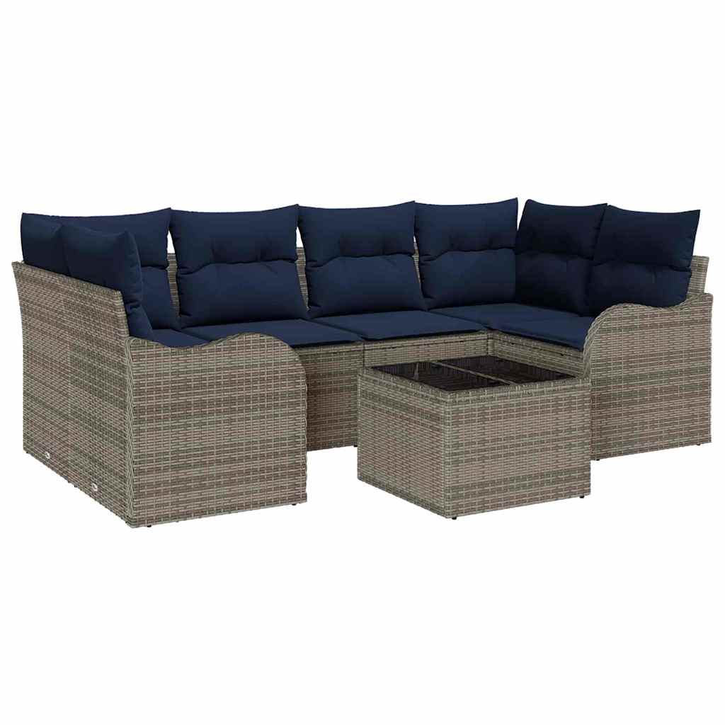 vidaXL Vrtna sedežna garnitura Siva 55 x 55 x 37 cm poli ratan - slika 2