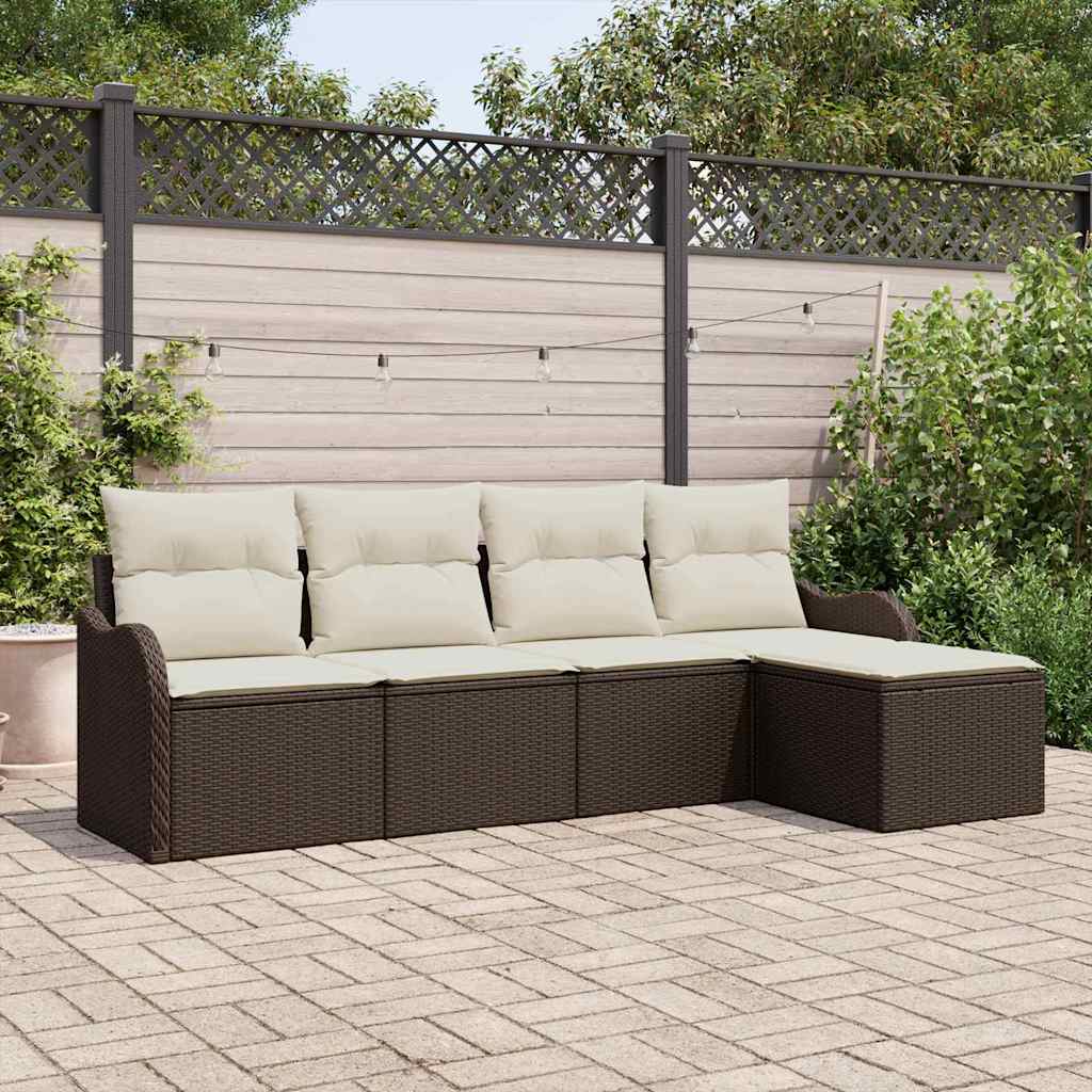 5 Styk Have Sofa Sæt med Puder Brun Poly Rattan, vidaXL 2-Sæders Have Sofa med Puder Brun Poly Rattan.
