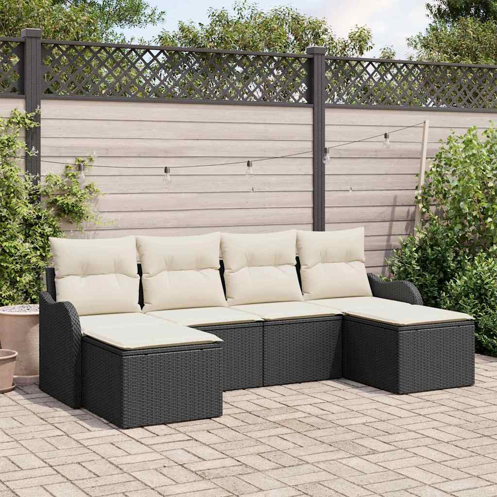 6-osaline aia diivanikomplekt padjadega must polü rattan, vidaXL 2-kohaline aia diivan padjadega must polü rattan