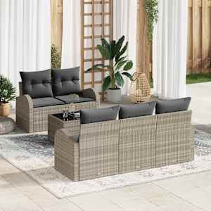 Vrtna sedežna garnitura Svetlo siva 55 x 55 x 37 cm poli ratan