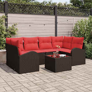 Vrtna sedežna garnitura Rjava 55 x 55 x 37 cm poli ratan