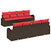 vidaXL Diivanikomplekt 9 tk 6-Istekohtade arv Pruun ja Punane