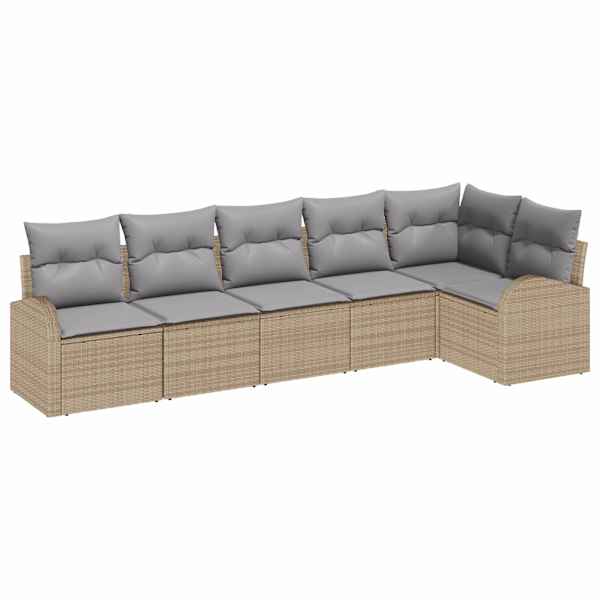 vidaXL Aia Diivanikomplekt padjaga 6 pcs Beež Pol&uuml;rooster