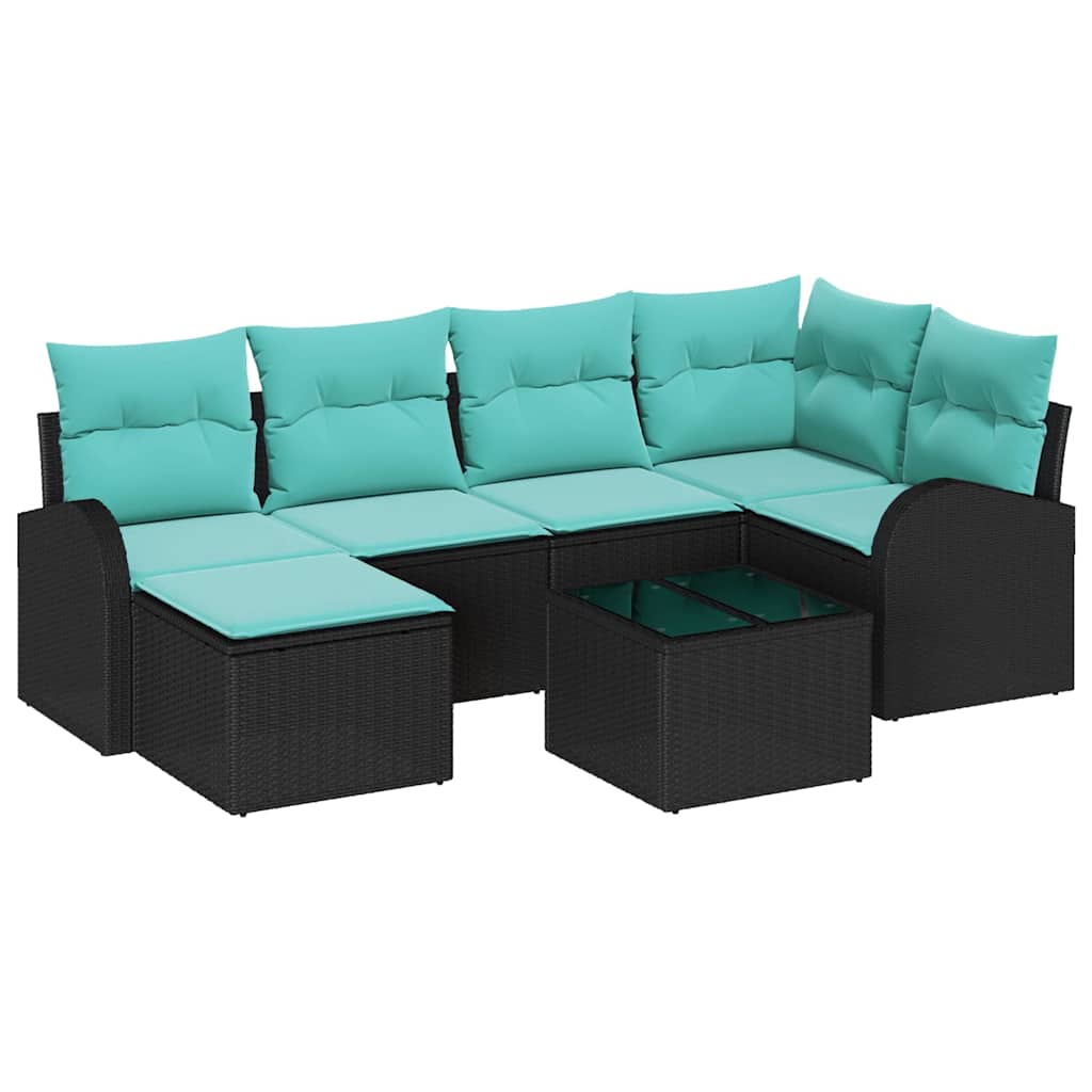 Garden Sofa Set with Cushion Poly rattan Garden Sofa Patio Seating vidaXL - Picture 14 of 42